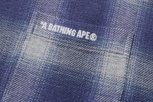 A BATHING APE LOGO OMBRE CHECK FLANNEL LS SHIRT