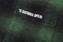 A BATHING APE LOGO OMBRE CHECK FLANNEL LS SHIRT