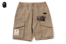 BAPE BLACK CROSS STITCHED ARMY SHORTS