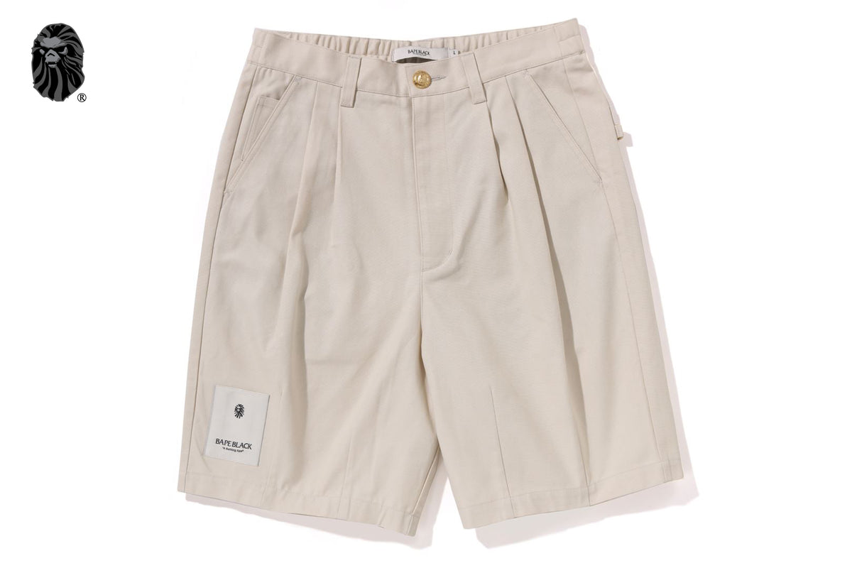BAPE BLACK PAISLEY LEATHER TRIMMED WORKER SHORTS | bape.com