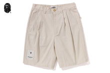 BAPE BLACK PAISLEY LEATHER TRIMMED WORKER SHORTS