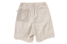 BAPE BLACK PAISLEY LEATHER TRIMMED WORKER SHORTS