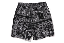 BAPE BLACK BORO PAISLEY CAMP SHORTS