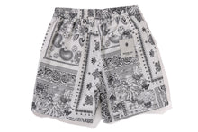 BAPE BLACK BORO PAISLEY CAMP SHORTS