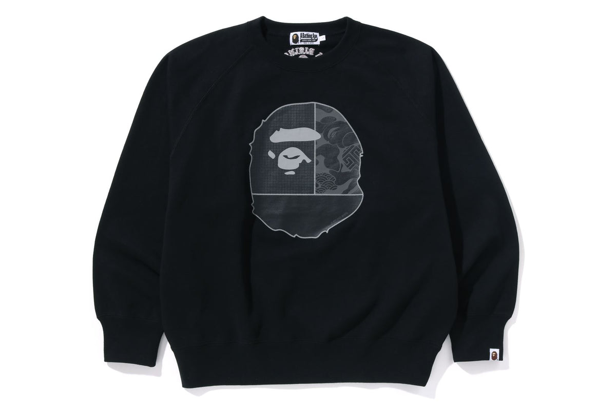 A RISING BAPE RELAXED FIT CREWNECK