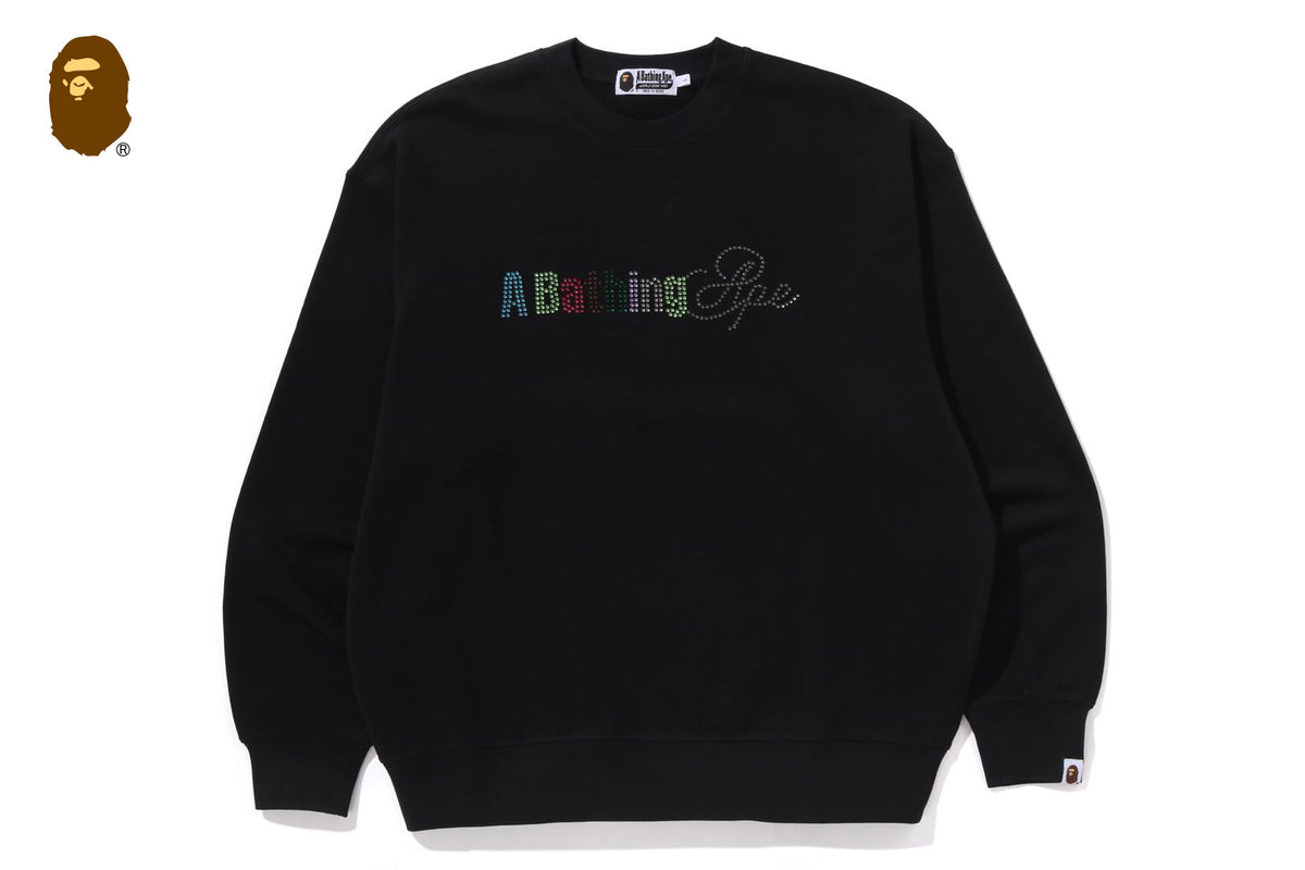 RHINESTONE LOGO RELAX FIT CREWNECK SWEATSHIRT | bape.com