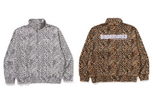 WILD LEOPARD PATTERN RELAXED FIT HALF ZIP SWEATSHIRT