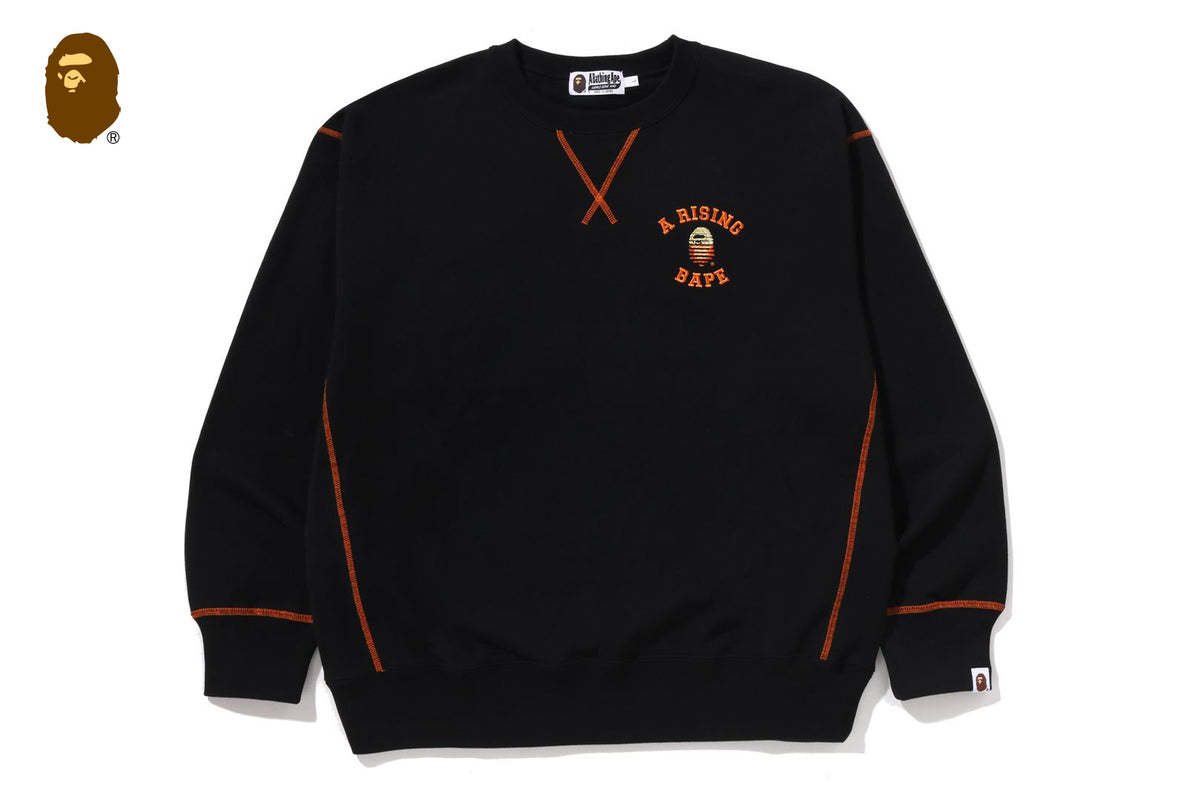 A RISING BAPE RELAXED FIT CREWNECK SWEATSHIRT | bape.com