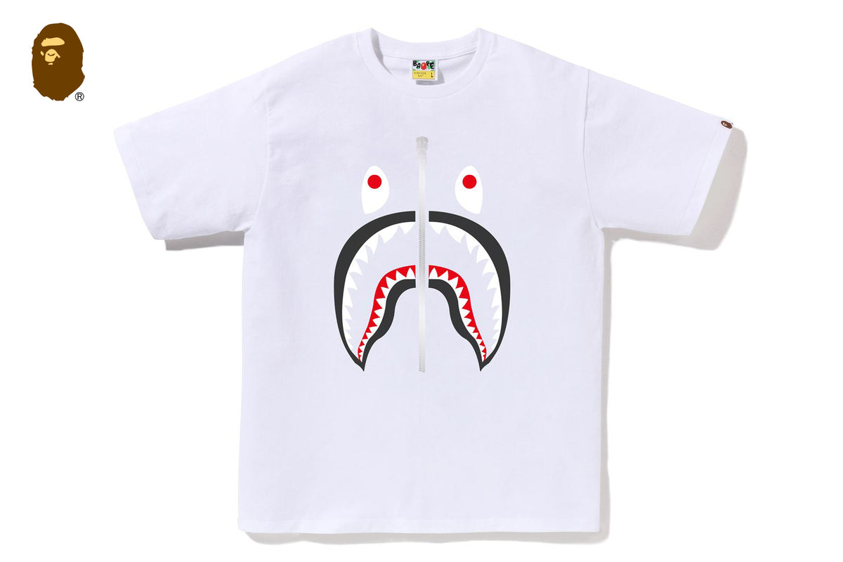 A BATHING APE SHARK BD長袖シャツ ブルーグレー M SHARK TEE | bape.com