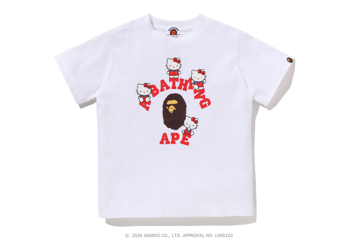 トップス BAPE X HELLO KITTY COLLEGE TEE 140cm BAPE KIDS® JAPAN OFFICIAL | BAPE®︎ X HELLO KITTY COLLEGE TEE K