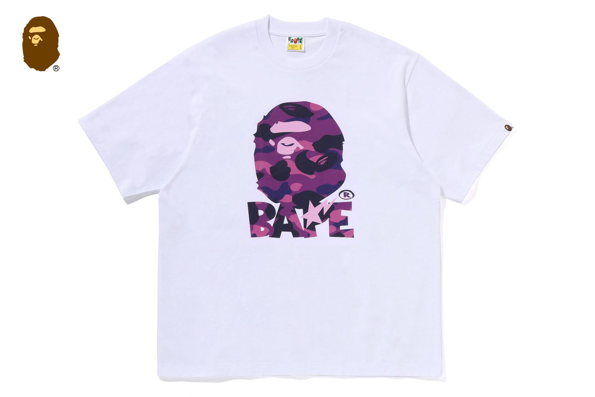 ^ ^A BATHING APE Tシャツ パープルカモ COLOR CAMO APE HEAD RELAXED FIT TEE | bape.com