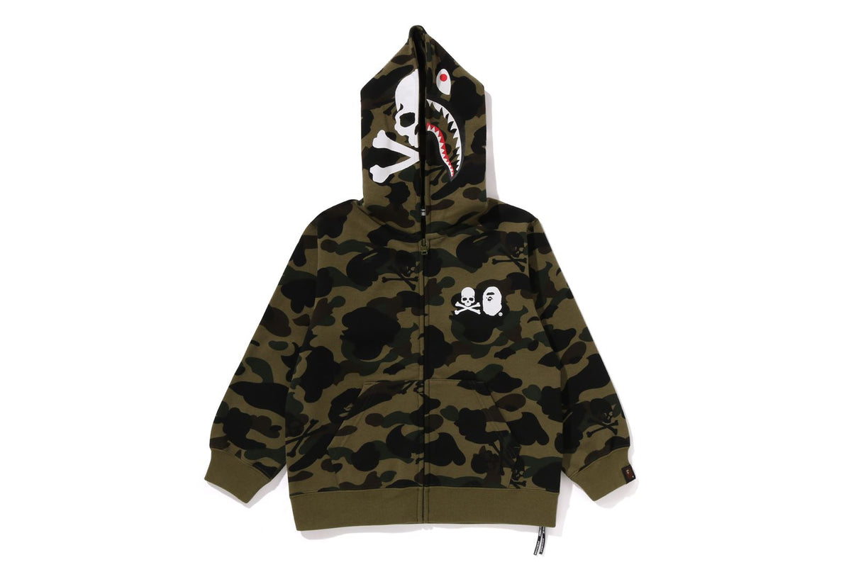 【 BAPE X MMJ 】1ST CAMO SHARK ZIP HOODIE