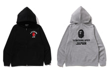 COLLEGE ONE POINT EMBROIDERY ZIP HOODIE