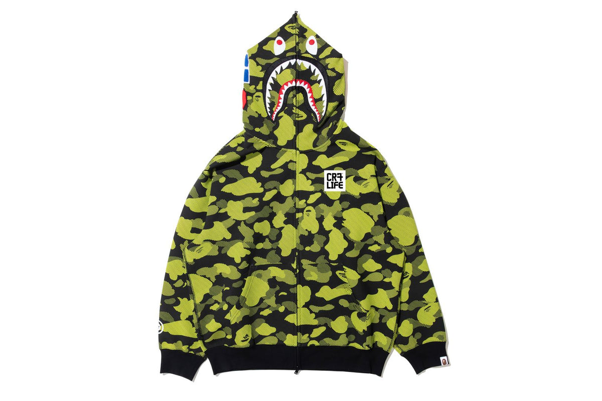 BAPE X CR7 LIFE 】LOGO RELAXED FIT SHARK FULL ZIP HOODIE #1 | bape.com