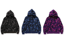 ONE POINT COLOR CAMO CROPPED FULL ZIP HOODIE