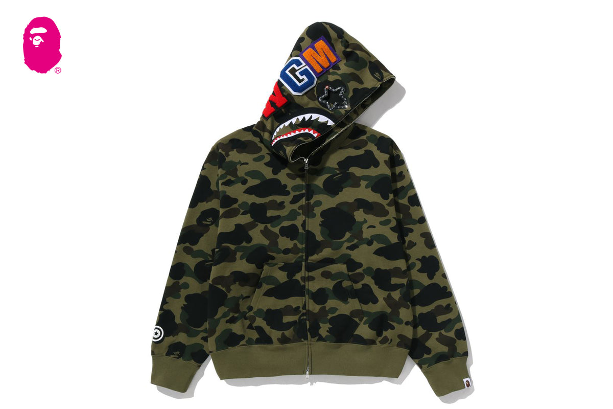 1ST CAMO SHARK FULL ZIP HOODIE | bape.com