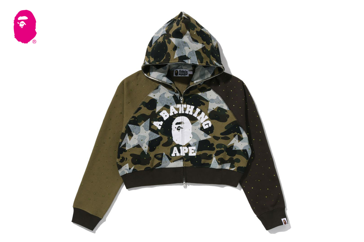 STA OVER PRINT 1ST CAMO CRYSTAL STONE COLLEGE FULL ZIP HOODIE