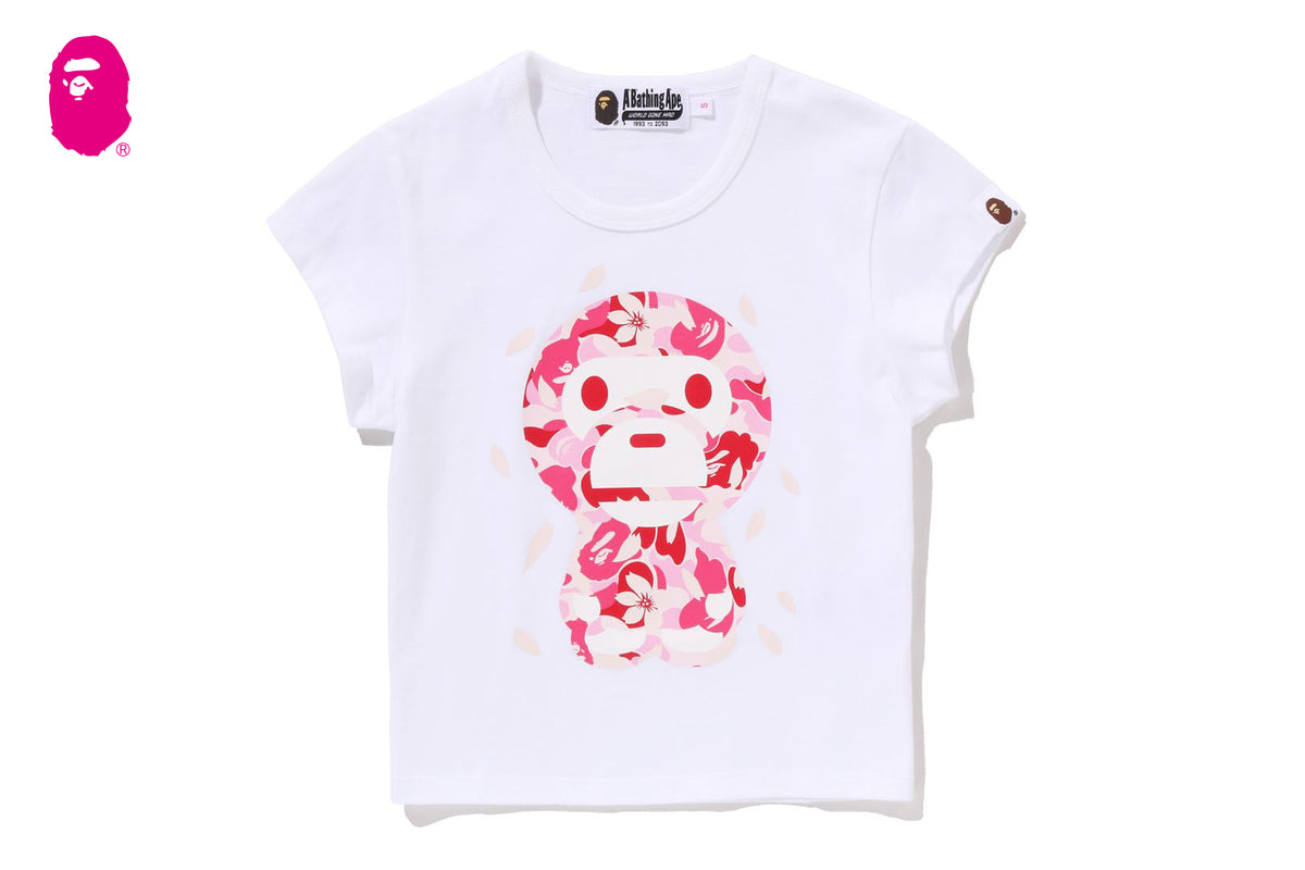 ABC SAKURA CAMO BABY MILO CROPPED TEE | bape.com