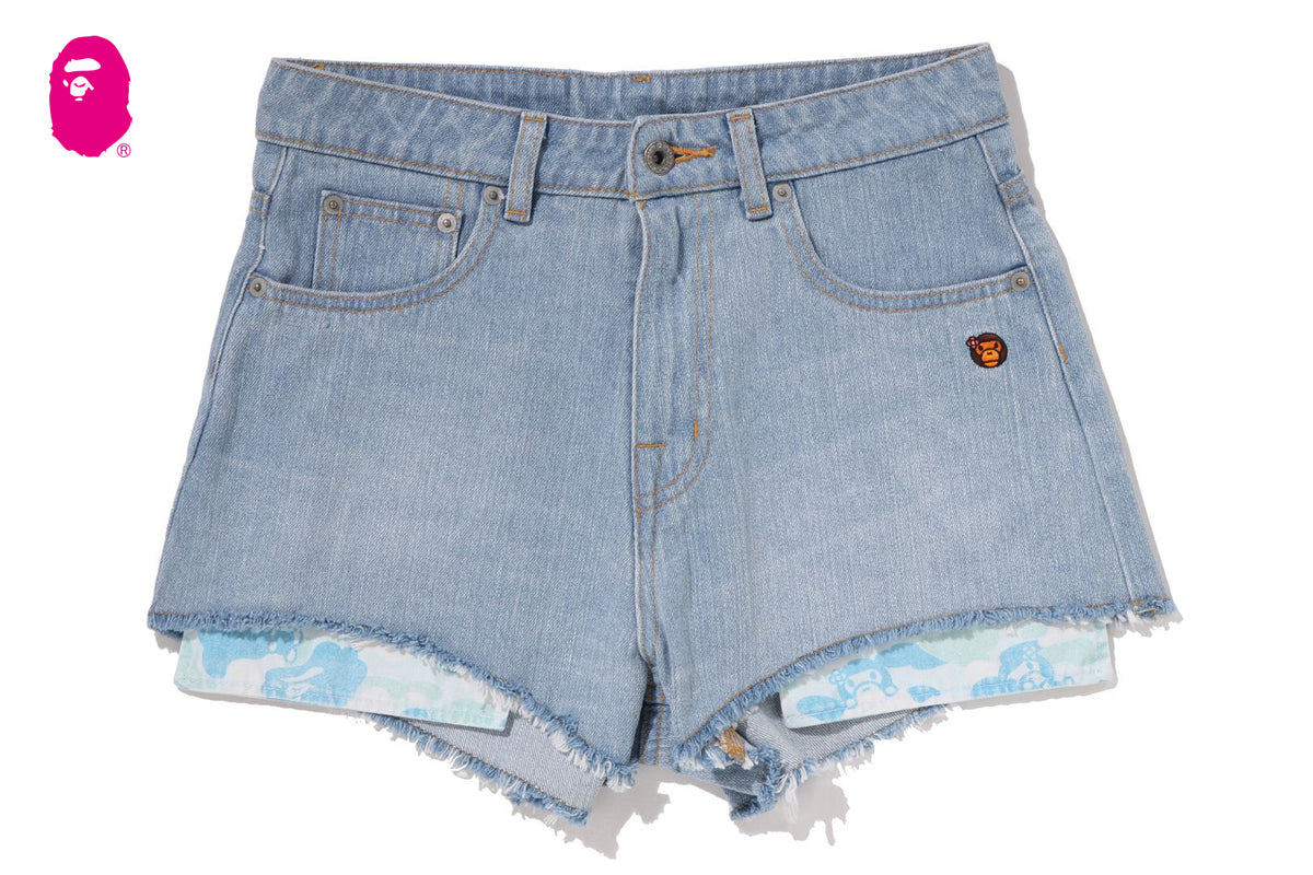 BABY LISA ONE POINT DENIM SHORTS | bape.com