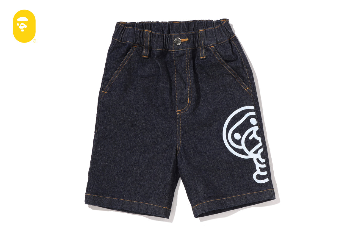 BABY MILO 星と猿柄 コットンショートパンツ M BABY MILO 10 OZ DENIM SHORTS | bape.com