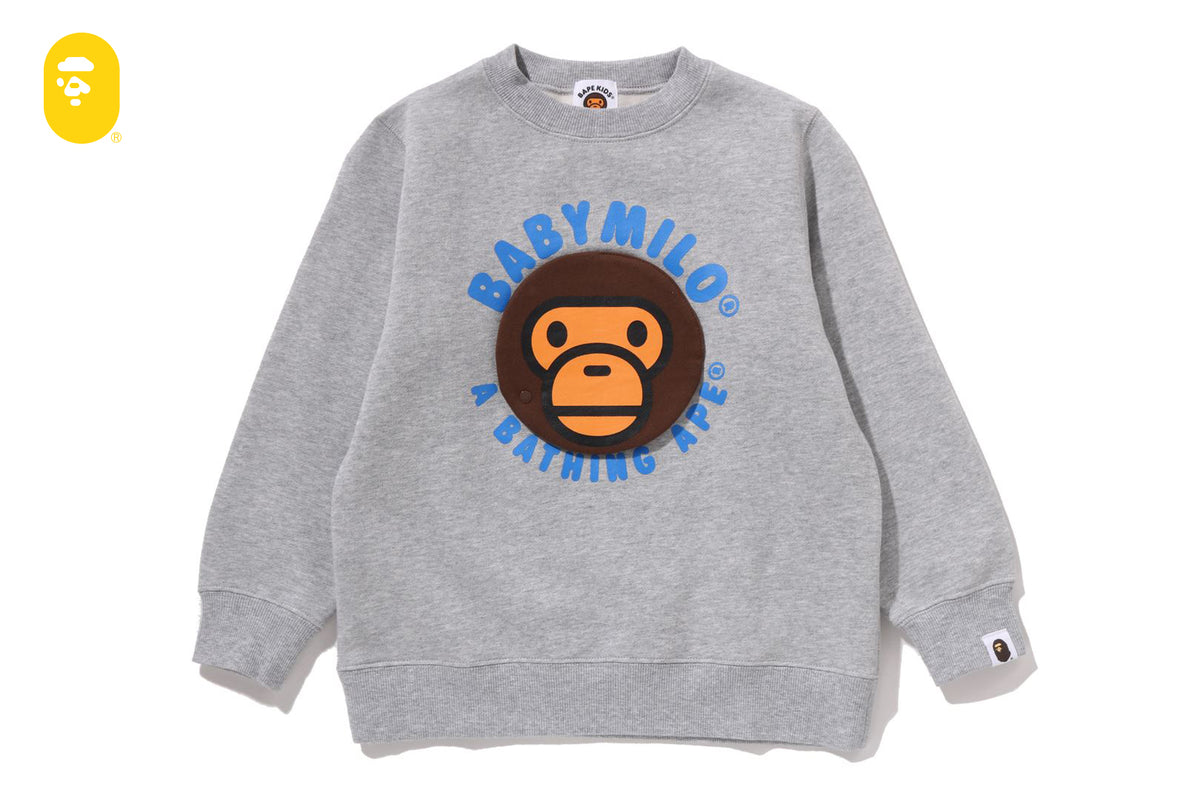 BABY MILO CIRCLE CREWNECK SWEATSHIRT | bape.com