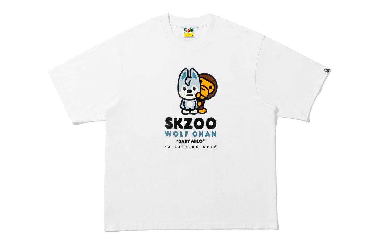 BAPE X STRAY KIDS 】WOLF CHAN BABY MILO TEE | bape.com