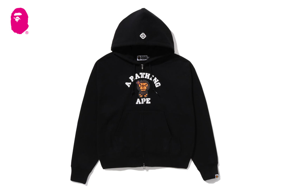 CYSTAL STONE COLLEGE BABY LISA OVERSIZED ZIP HOODIE | bape.com