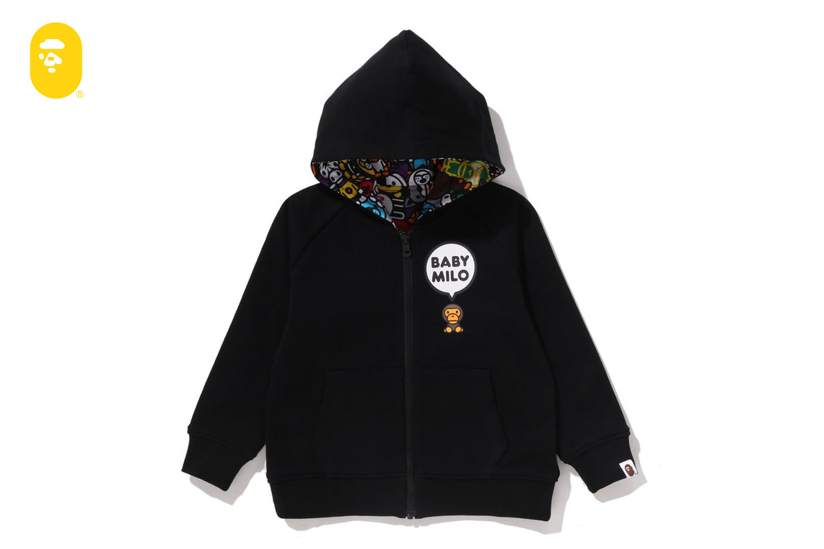 BABY MILO PATTERN REVERSIBLE ZIP HOODIE | bape.com