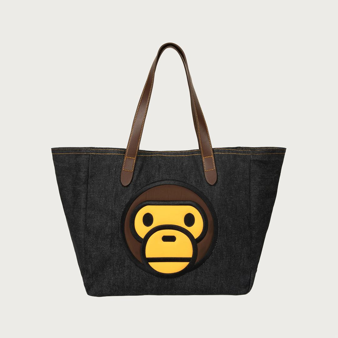 バッグ Bape Baby Milo Denim Bag 2way BABY MILO DENIM LARGE TOTE BAG | bape.com