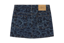 EMBOSSED CAMO DENIM SKIRT