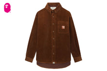PU BADGE CORDUROY SHIRT JACKET