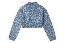 PATTERN DENIM ZIP UP JACKET WITH PATCH POCKET