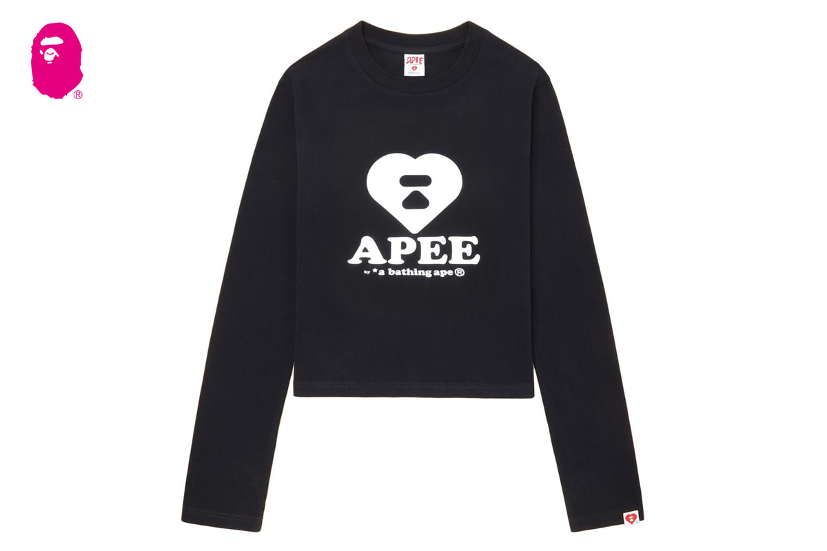 完売 apee AAPE ハート柄 長袖Tシャツ ロンT AAPE BY A BATHING APE（エー