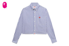 HEART BADGE STRIPE CROP SHIRT #1