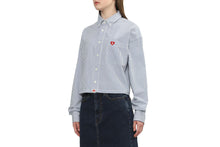 HEART BADGE STRIPE CROP SHIRT #2