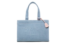 BAPY LOGO EMBOSSED DENIM TOTE