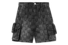 BAPY MONOGRAM DENIM SHORTS
