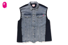 BAPY FABRICMIXED VEST JACKET
