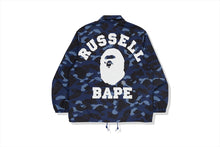 【 BAPE X RUSSELL 】COLOR CAMO COLLEGE COACH JACKET