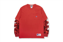 【 BAPE X RUSSELL 】COLOR CAMO COLLEGE LAYERD L/S TEE