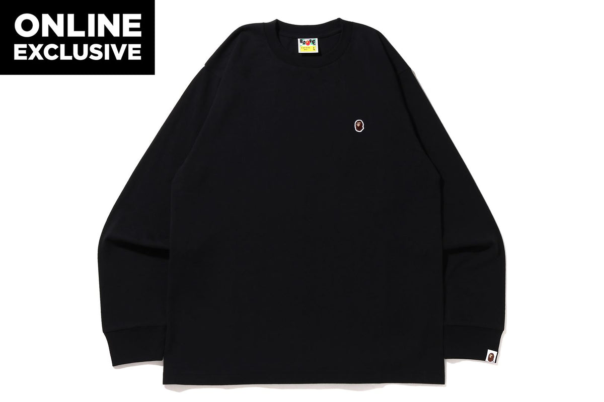 BAPE エイプ ロンT ブラック ワンポイント xs（A BATHING APEの