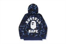 【 BAPE X RUSSELL 】 COLOR CAMO COLLEGE PULLOVER HOODIE