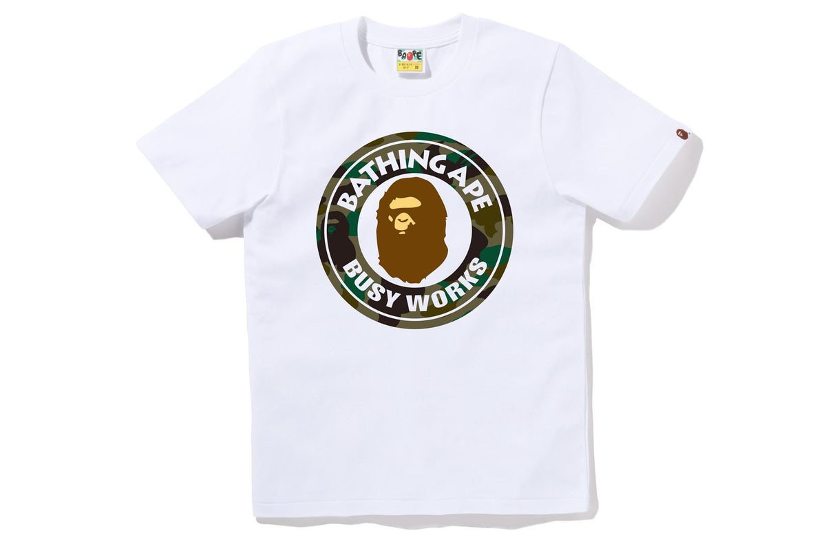 1ST CAMO BUSY WORKS TEE | bape.com