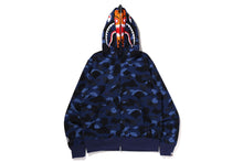 COLOR CAMO TIGER SHARK WIDE FULL ZIP DOUBLE HOODIE