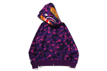 COLOR CAMO TIGER SHARK WIDE FULL ZIP DOUBLE HOODIE