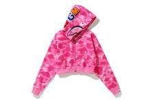 COLOR CAMO CROPPED SHARK FULL ZIP HOODIE