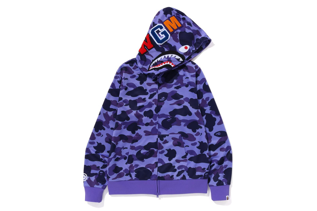 1ST CAMO JERSEY SHARK FULL ZIP HOODIE bape