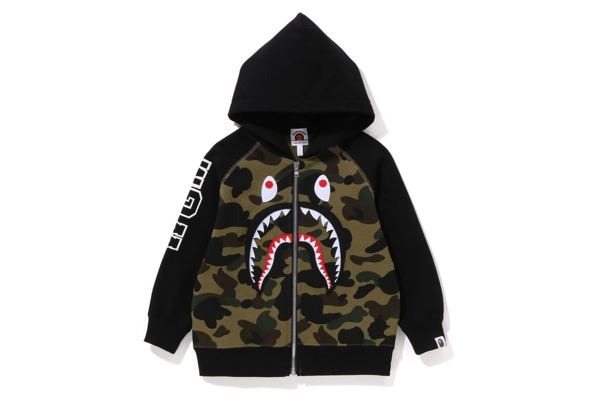 1ST CAMO SHARK PATCH ZIP HOODIE | bape.com