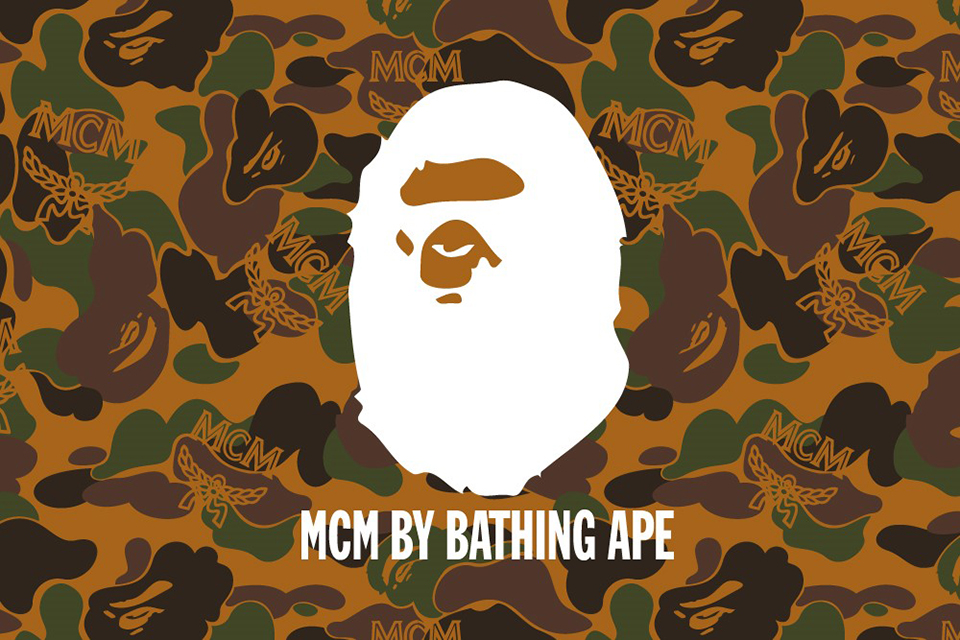 Tシャツ/カットソー(半袖/袖なし)a bathing ape bape × mcm tシャツ