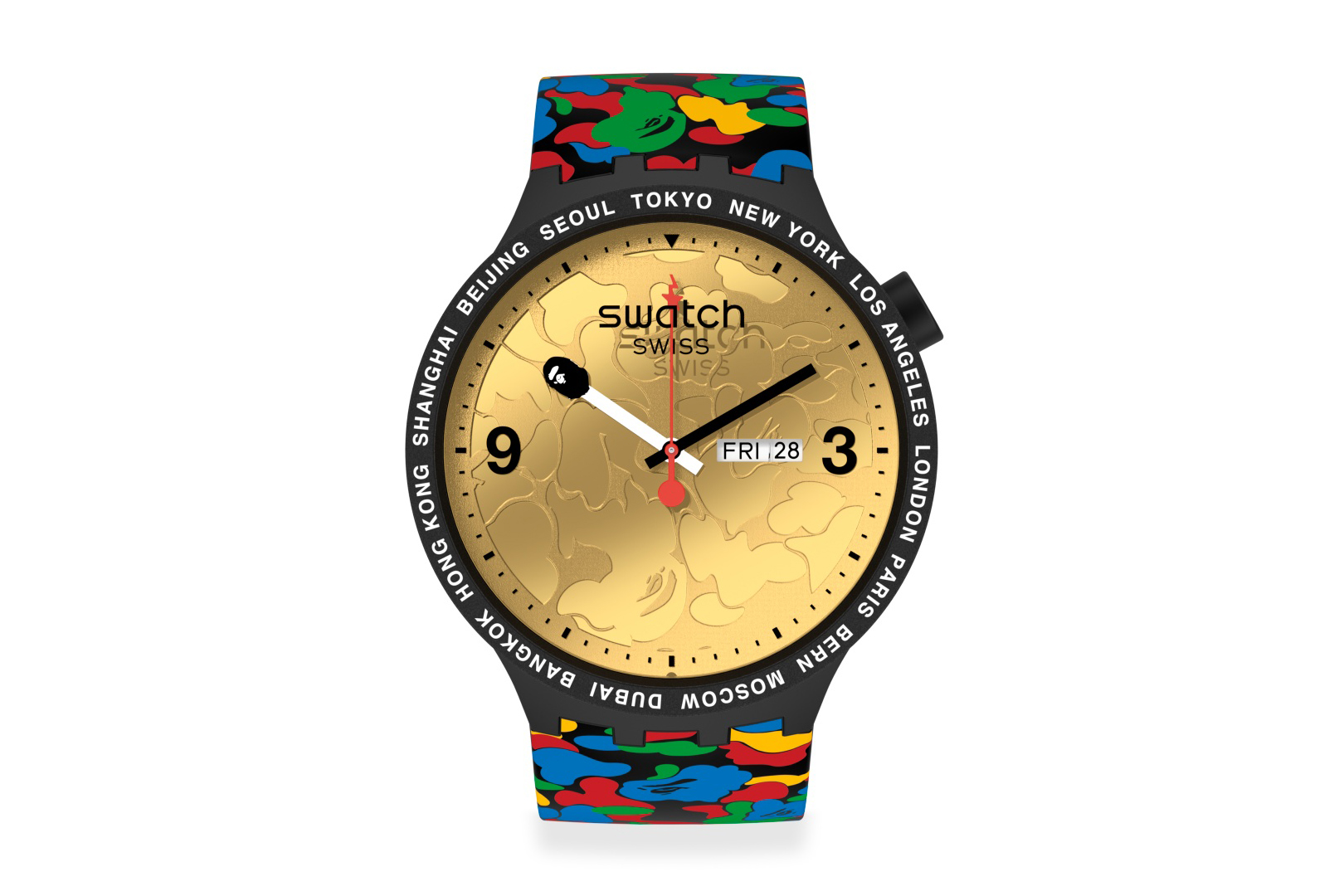 時計[数量限定]SWATCH X BAPE 東京ホワイトマルチカモ